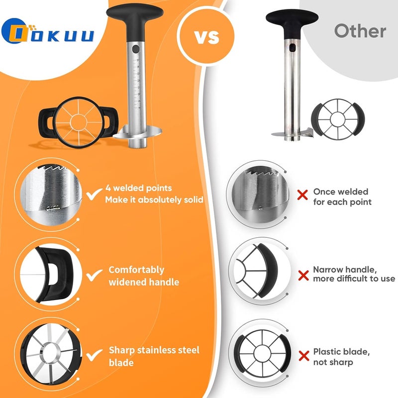 OOKUU Pineapple Corer Cutter, Stainless Steel Fruit Pineapple Peeler Slicer [Upgraded, Reinforced, Thicker Blade], Pineapple Core Remover with Measure Mark, Kitchen Tool for Diced Pineapple Rings - Image 5